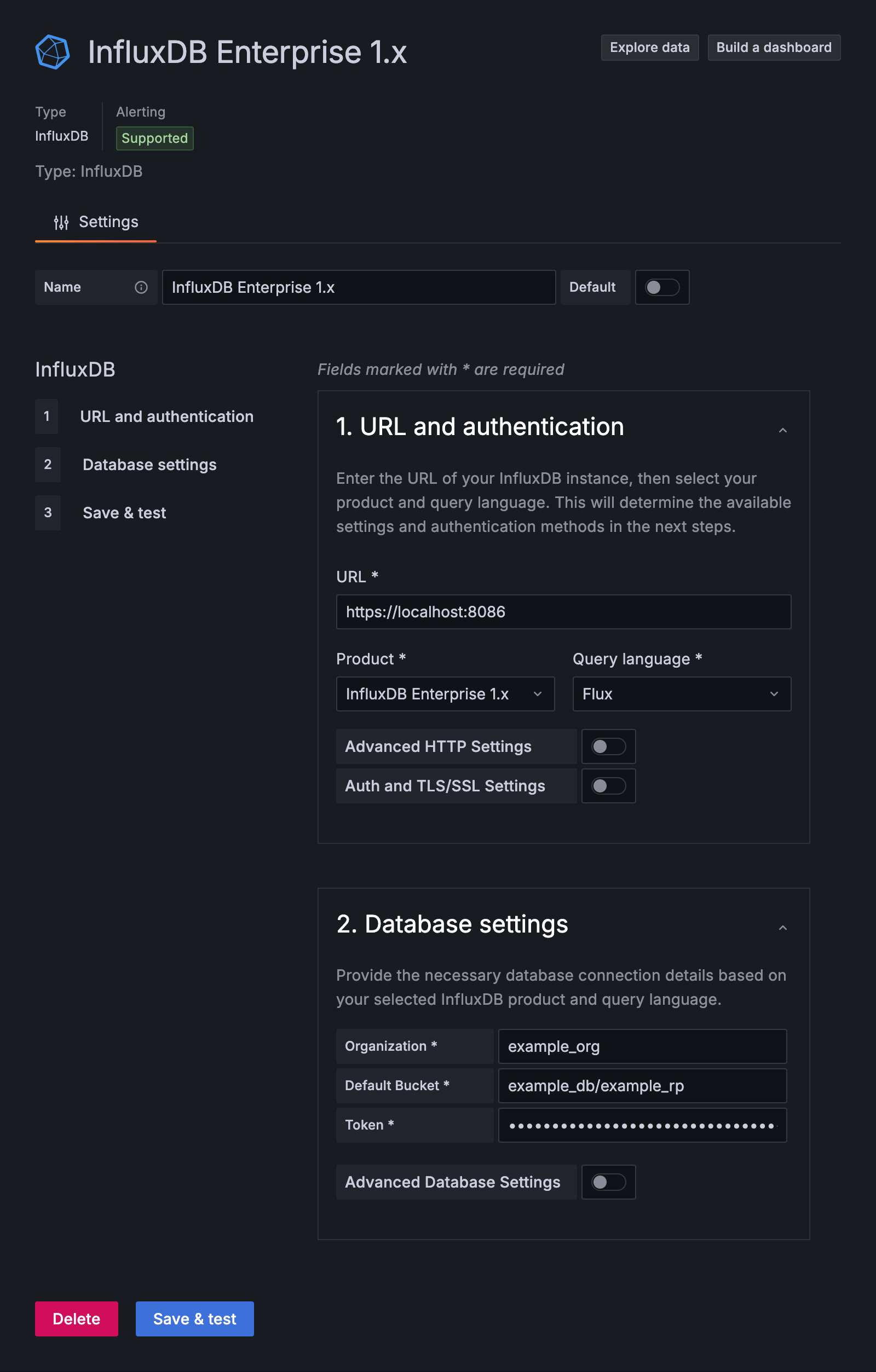 Flux configuration for InfluxDB Enterprise 1.x